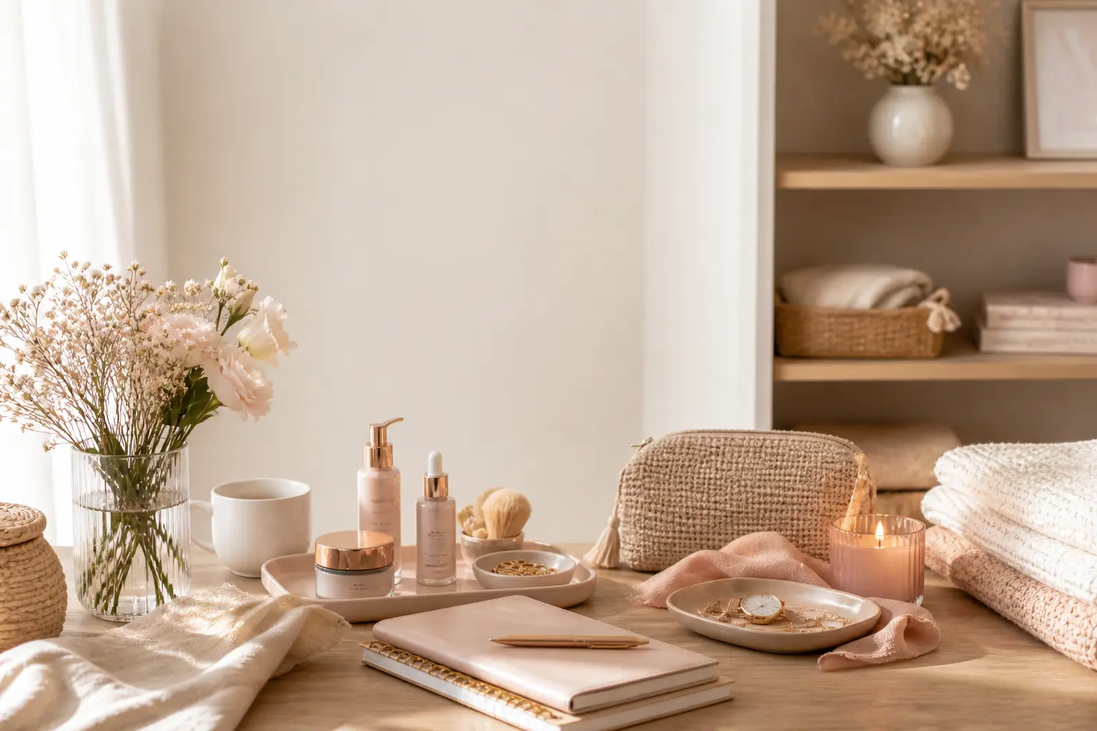Sélection cadeau féminine douce et élégante dans une ambiance soignée